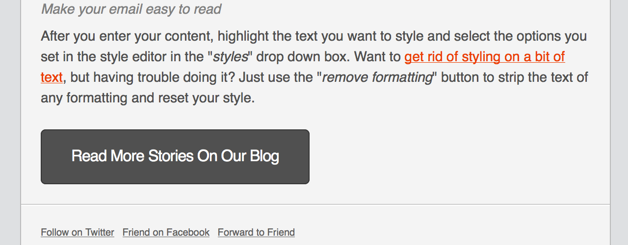 How to remove padding from the boxed text in Mailchimp