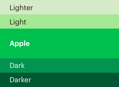 Apple hue spectrum